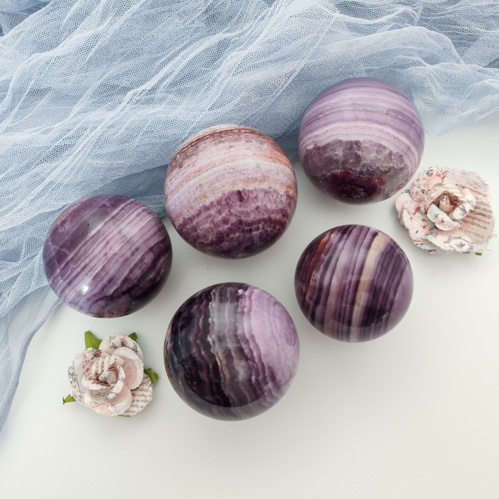You Pick Silky Purple Fluorite Sphere Crystals for Intuition